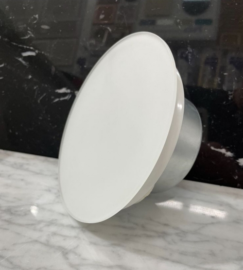 Анемостат со стеклянной внешней частью FOZA D 125 мм. Матовое стекло. RAL 9003